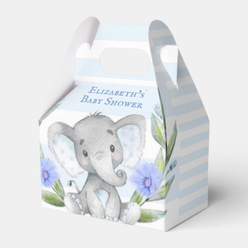 Watercolor Cute Elephant Boy Baby Shower  Favor Boxes