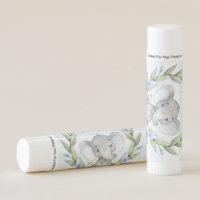 Watercolor Cute Elephant Boy Baby Shower Thank You Lip Balm