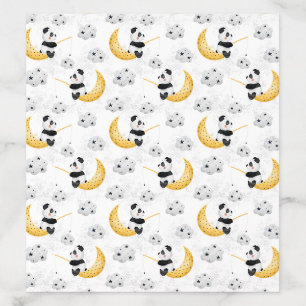 Watercolor Cute Fishing Panda Pattern Envelope Liner