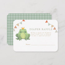 Watercolor Cute Frog Baby Shower Diaper Raffle Enclosure Card