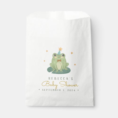 Watercolor Cute Frog Baby Shower Favor Bag