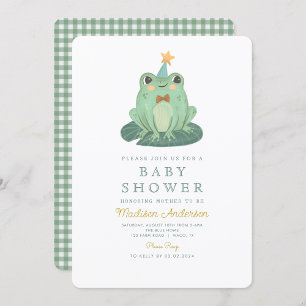 Watercolor Cute Frog Baby Shower Invitation