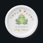 Watercolor Cute Frog Baby Shower Paper Plates<br><div class="desc">Watercolor Cute Frog Baby Shower</div>