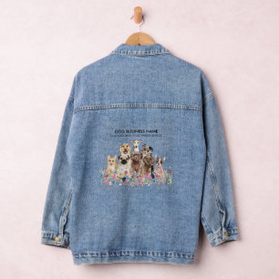 Watercolor Cute Funny Dogs Pet Denim Jacket