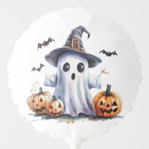 Watercolor Cute Ghots  Bats Halloween Party Balloon