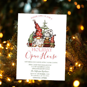 Watercolor Cute Gnomes Family Open House Invitation