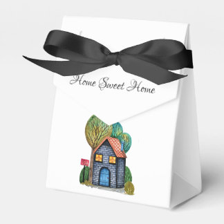 Watercolor Cute Home Sweet Home Art Favor Boxes