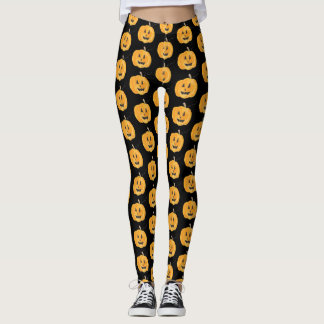 Watercolor Cute Jack O Lantern Leggings