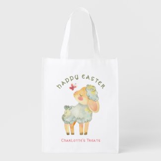 Watercolor Cute Lamb Butterfly Custom Egg Hunt