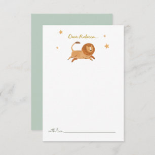 Watercolor Cute lion Time Capsule Thank You Card