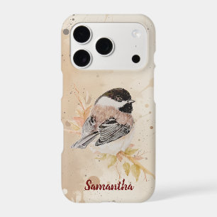 Watercolor Cute Little Chickadee Bird Art iPhone 17 Pro Case