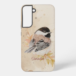 Watercolor Cute Little Chickadee Bird Art Samsung Galaxy S22+ Case