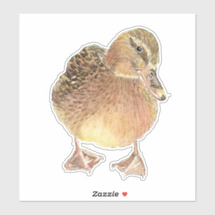 Watercolor Cute Little Farm Animal Duck Bird Sticker