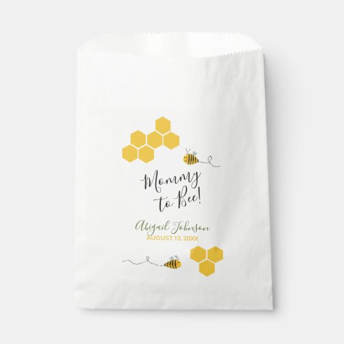 Watercolor Cute Mommy to Bee Bumblebee Baby Shower Favor Bag