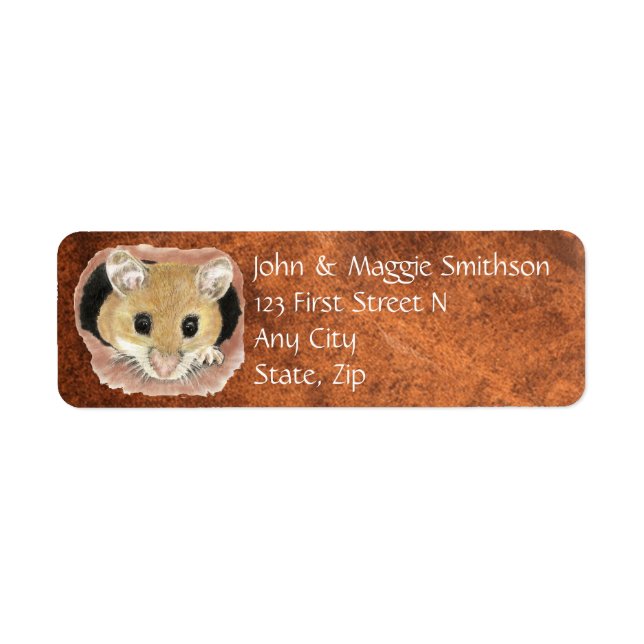 Watercolor Cute Mouse Animal Address Label (Front)
