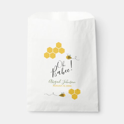 Watercolor Cute Oh Babee Bumblebee Baby Shower Favor Bag