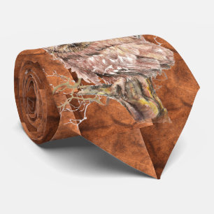 Watercolor Cute Owl Bird Pattern Animal Neck Tie