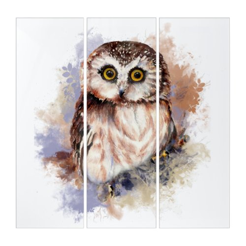 Watercolor Cute Owl Bird Wildlife Art