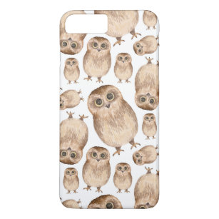 Watercolor cute owl. Wild bird. Animal pattern iPhone 8 Plus/7 Plus Case
