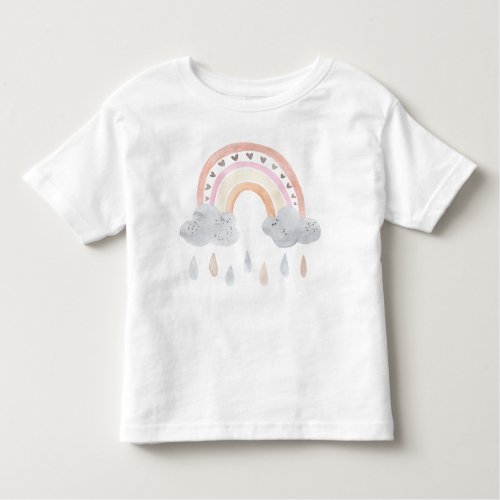 Watercolor cute pastel rainbow name personalized toddler t_shirt