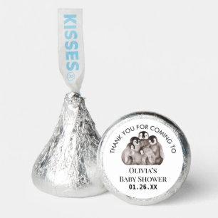 Watercolor Cute Penguins Baby Shower Thank You Hershey®'s Kisses®