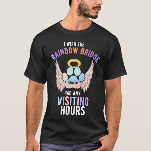 Watercolor Cute Pet Paw Dog Cat Memorial Wings T_Shirt