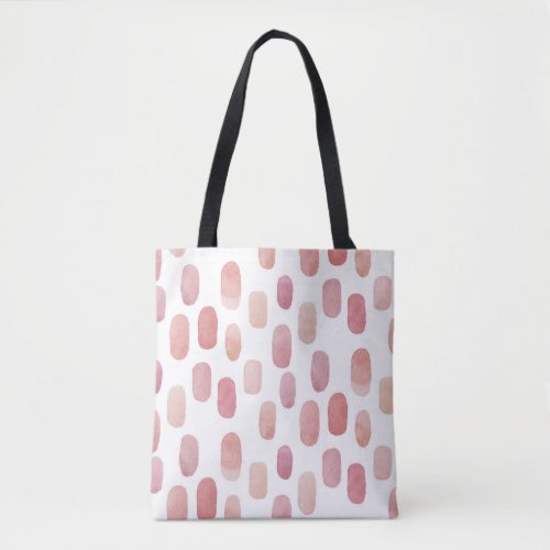 Watercolor cute pink blush brush stroke pattern tote bag