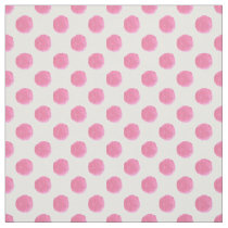 watercolor cute pink polkadots fabric