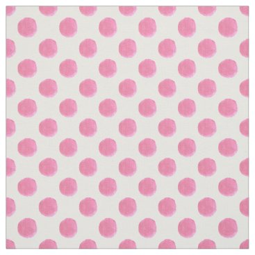 watercolor cute pink polkadots fabric