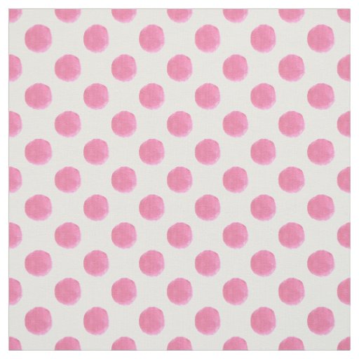 watercolor cute pink polkadots fabric