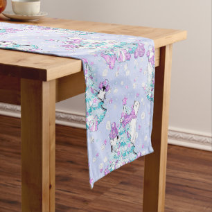 Watercolor Cute Polar Bear and Penguin Christmas Long Table Runner