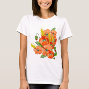 Watercolor cute poppy flowers T-Shirt