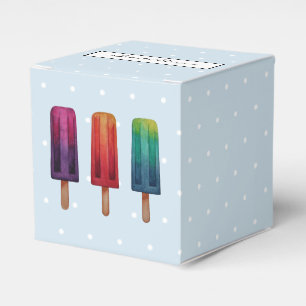 Watercolor Cute Popsicle Ice Creams Favor Boxes
