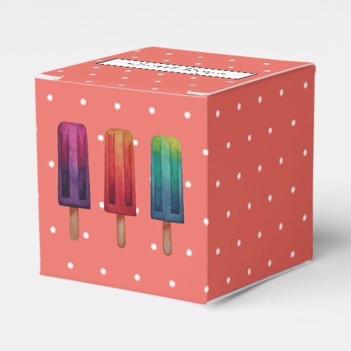 Watercolor Cute Popsicle Ice Creams Favor Boxes