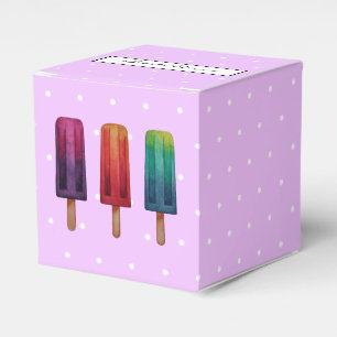 Watercolor Cute Popsicle Ice Creams Favor Boxes