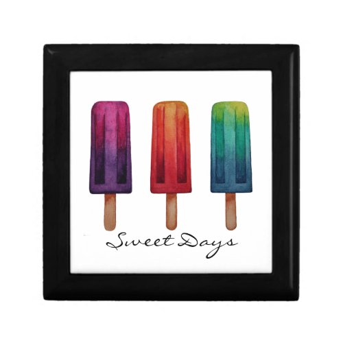 Watercolor Cute Popsicle Ice Creams Gift Box