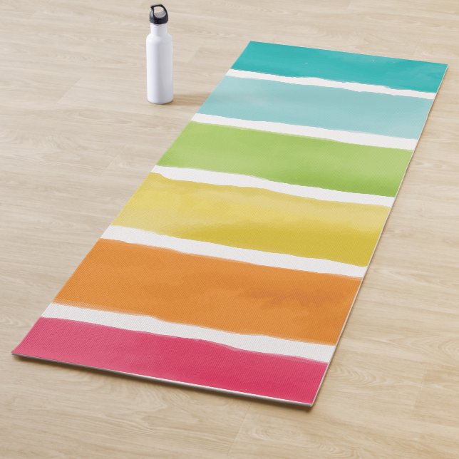 Watercolor Cute Rainbow Colors. Yoga Mat (In Situ)