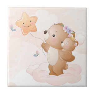 Watercolor Cute Rainbow Mouse Animal Art Ceramic T Ceramic Tile