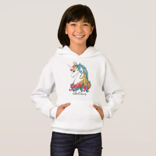 Watercolor cute rainbow unicorn hoodie