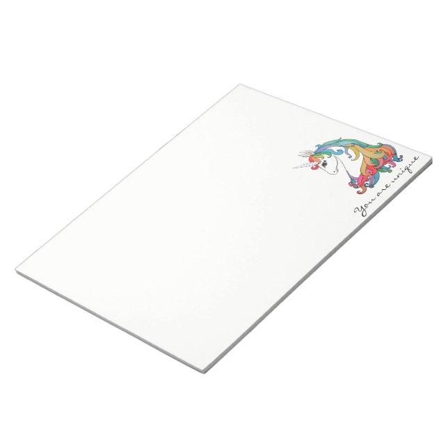 Watercolor cute rainbow unicorn notepad (Angled)