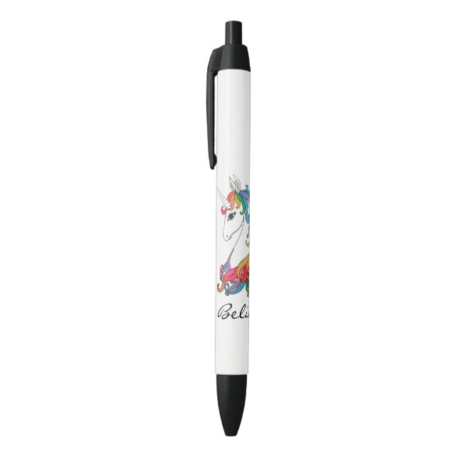 Watercolor cute rainbow unicorn pen (Top (Vertical))