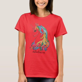 Watercolor cute rainbow unicorn T-Shirt
