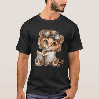 Watercolor Cute Reading Animals Reading Animal gif T-Shirt