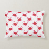 watercolor cute red crabs beach design decorative pillow