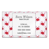 watercolor cute red crabs beach design magnetic business card