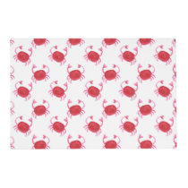 watercolor cute red crabs beach design placemat