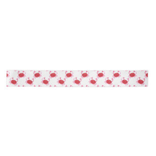 watercolor cute red crabs ribbon