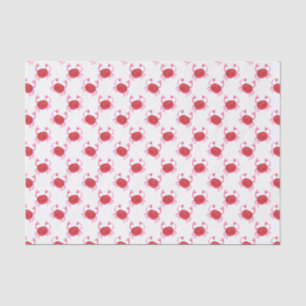 watercolor cute red crabs wrapping tissue paper