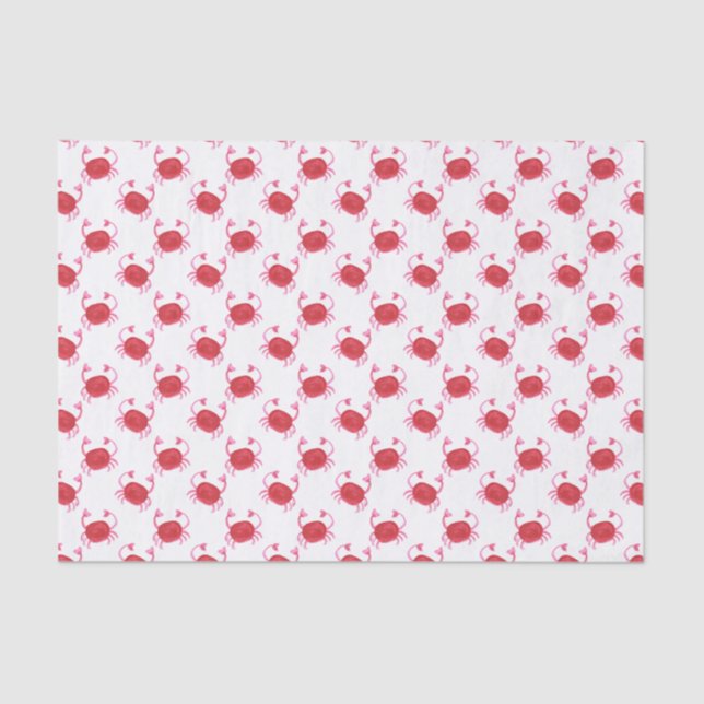 watercolor cute red crabs wrapping tissue paper (Front)