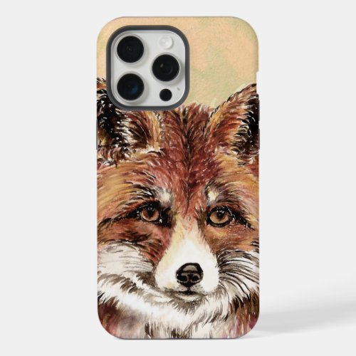 Watercolor Cute Red Fox Foxes Art Wildlife Animal  iPhone 15 Pro Max Case